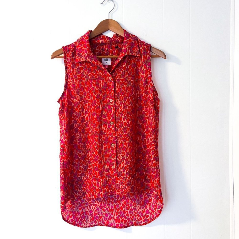 Cabi Heartbreaker Sleeveless Animal Print Blouse - Picture 8 of 13